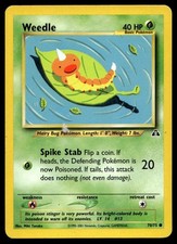 Weedle 70/75 Pokemon Card Neo Discovery Common 40 HP Lightly Played BR