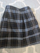 Lands end School Uniform 10 blue yellow Girls Plaid Skort Top of Knee