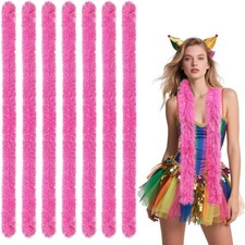 7 Pink Fluffy Boa Artificial 5ft Feather Faux Fur Costume Halloween Decoration