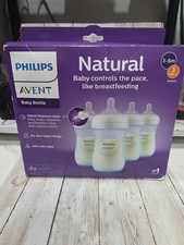 Philips Avent Natural Baby Bottles 4 Pack Blue 9oz Anti Colic Medium Flow