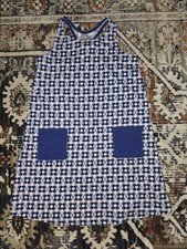 Girls HANNA ANDERSSON Sz 140 - 10 Sleeveless Dress Blue White Flower Print