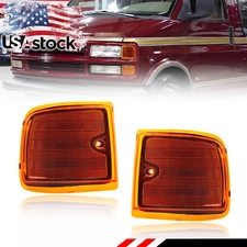 2X Amber Lens Front Upper Side Marker Signal Lights For 96-02 Chevry Express Van