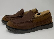 LL Bean All Week Moc Slippers Men's Size 10M Brown Leather Shearling Shoe 512403