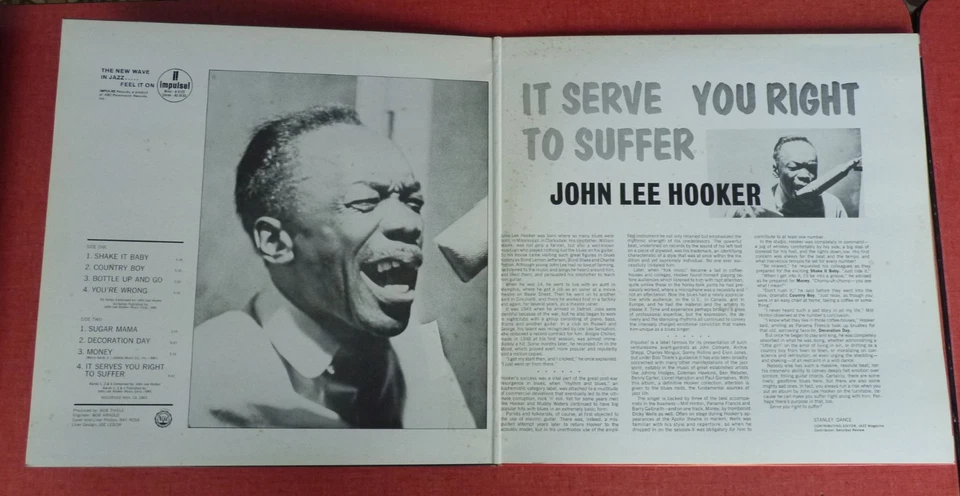 JOHN LEE HOOKER - It Serve You Right To Suffer - Rare LP Blues vinyle gatefold - Photo 4/4