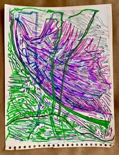 Modern Abstract Painting Graffiti Art Cubism Expressive Raw Original Psychedelic