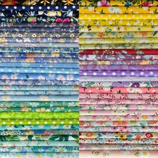 50pcs 10 x 10 inch Multicolor Cotton Fabric Bundle Squares for Quilting Sewin...