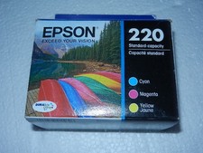 new GENUINE OEM EPSON 220 stardard capacity color ink cartridge set exp 04/27