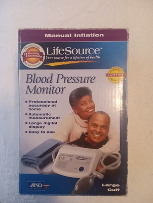 #ad #ad LifeSource BLOOD PRESSURE MONITOR MODEL UA 702VL Manual Inflation Large Cuff. $11.68