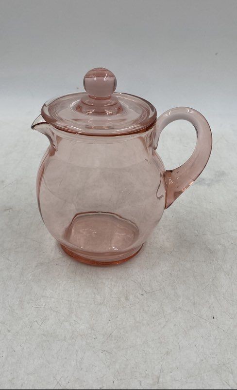Vintage Pink Cambridge Depression Glass Water Pitcher with Lid