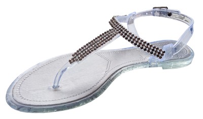 i-Smalls Ladies Strass Silver Open Toe Summer  Sandal Flip Flops Holiday UK 3-8