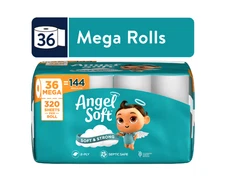 Angel Soft 2-Ply Toilet Paper, 36 Mega Rolls