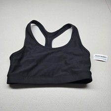 Old Navy Women Sports Bra Small Black Powersoft Wireless Racerback NWT
