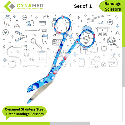 Cynamed Stainless Steel Lister Bandage Scissors Ideal Gift for Nurses, Medical