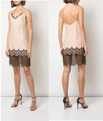 Kiki De Montparnasse Lace Trim Slip Dress Sz 2