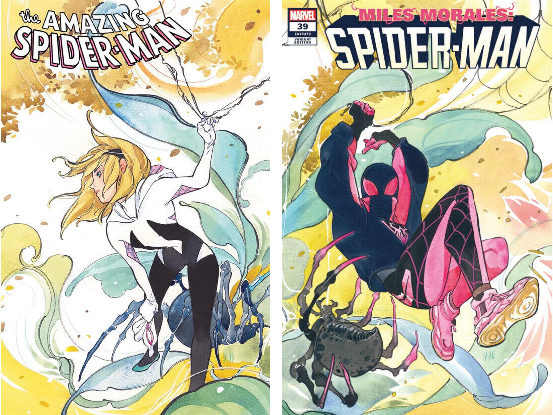 AMAZING SPIDER-MAN #5 & MILES MORALES #39 (PEACH MOMOKO CONNECTING SET) ~ Marvel