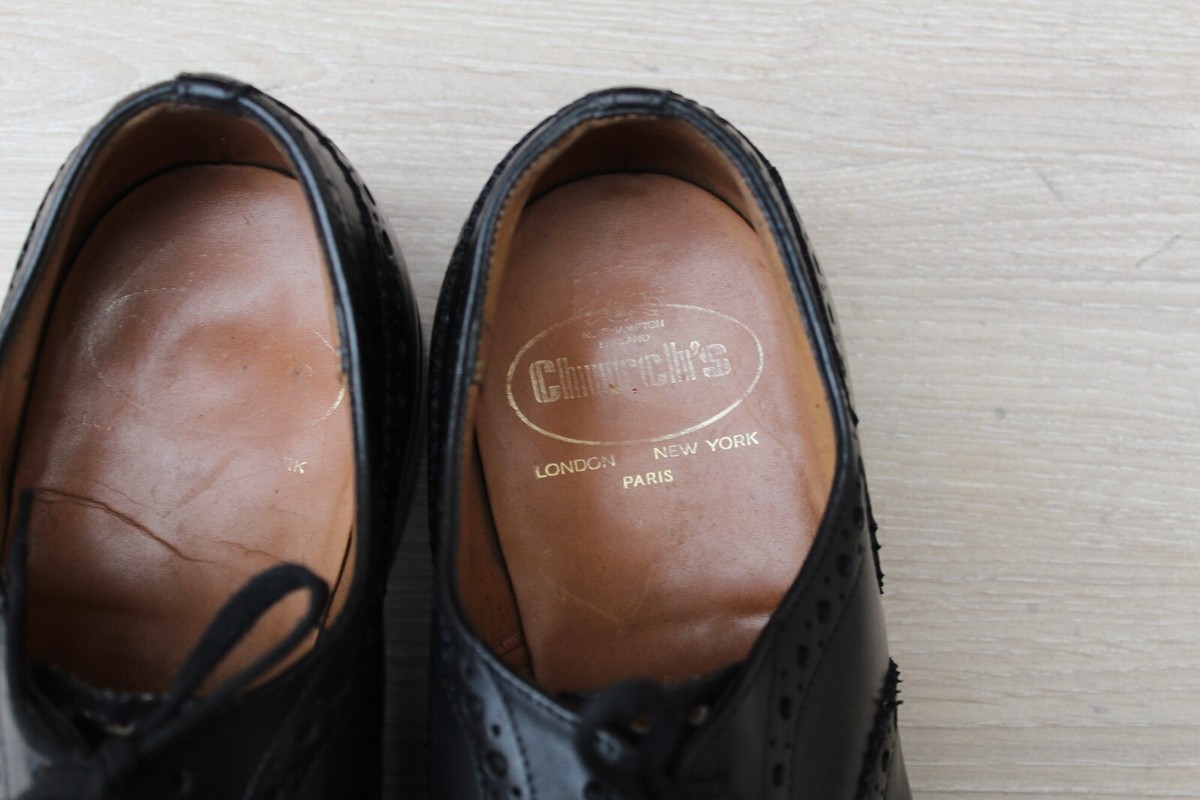 Chaussures Church's Richelieu En Cuir Glacé Noir - Taille 41.5 - Très Bon état Occasion