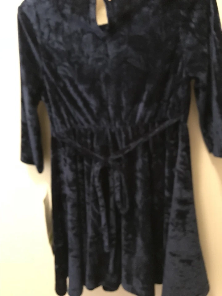 Vestido Niñas Pequeñas Ediciones Raras-Terciopelo Look Azul Marino Talla 4 Foto 4 de 4