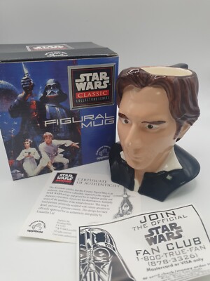 Star Wars 1996 Figurale Tasse HAN SOLO & Echtheitszertifikat
