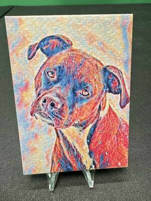 Sketch Card -puppy pit bull DOG rescue  1/1 print Aceo art card OOK Custom Card