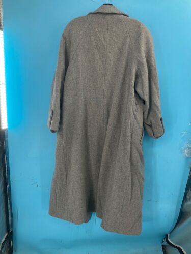 Fleurrette Of California 100% Wool Grey Double-Breasted Trench Coat With Satin L - Picture 2 of 6