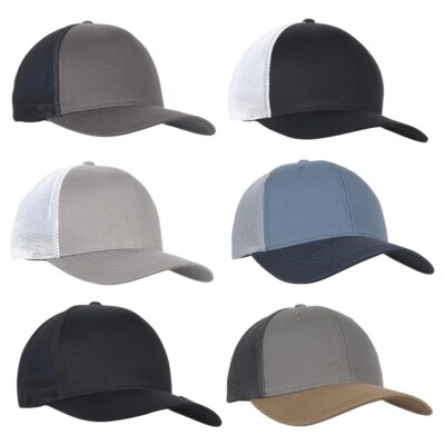 Yupoong Flexfit 110 Trucker Mesh Cap Snapback Fitted Kappe Classic Visor 5 Panel
