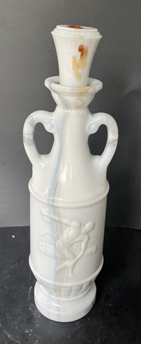 Vintage '71 Jim Beam Empty Decanter Bottle Ancient Greek Olympics Marbled Glass - Picture 3 of 8