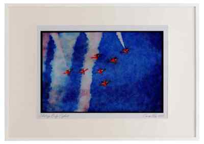 359074 BAe Hawk T. Mk 1A, The Red Arrows, Royal Air Force Aquarell Bild F