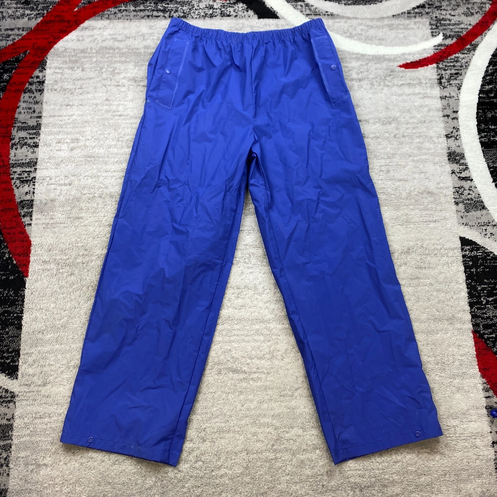 Helly Hansen Rain PVC Pants Extra Large Blue Preppy Casual Outdoors Mens 36x32