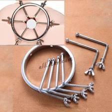 Adjustable Size Plug Stainless Steel Metal Spreader Clamp Chastity Device