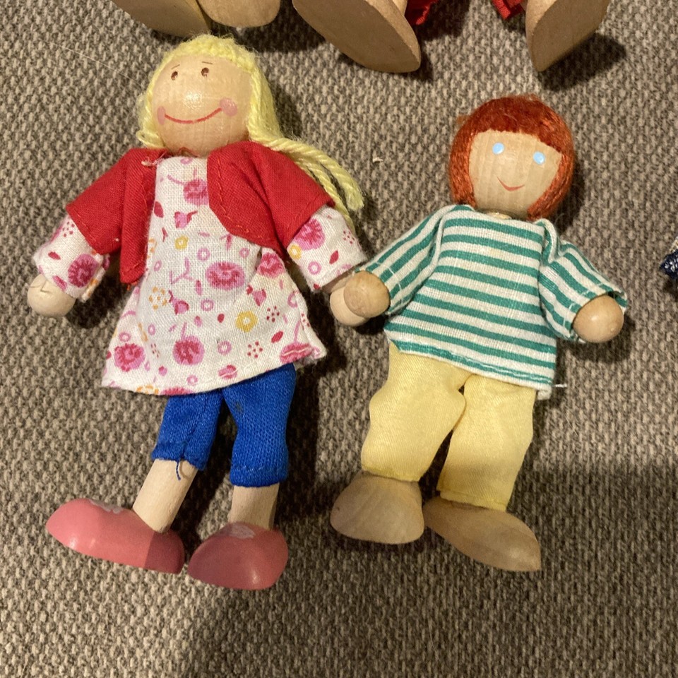 Wooden Dolls House Wooden Family Figures X6 eBay