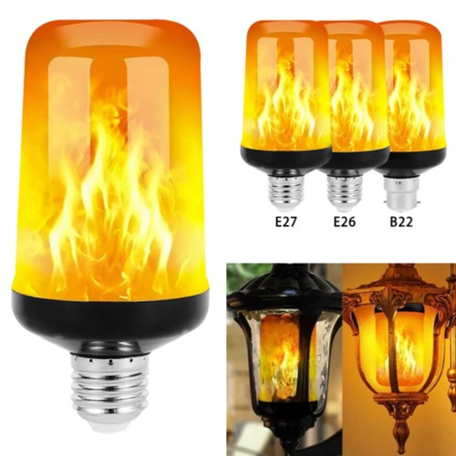 LED Flame Effect Bulb 4 Mode Flame Bulb with Gravity Sensor E26 E27 Lamp Holder - Picture 2 of 9