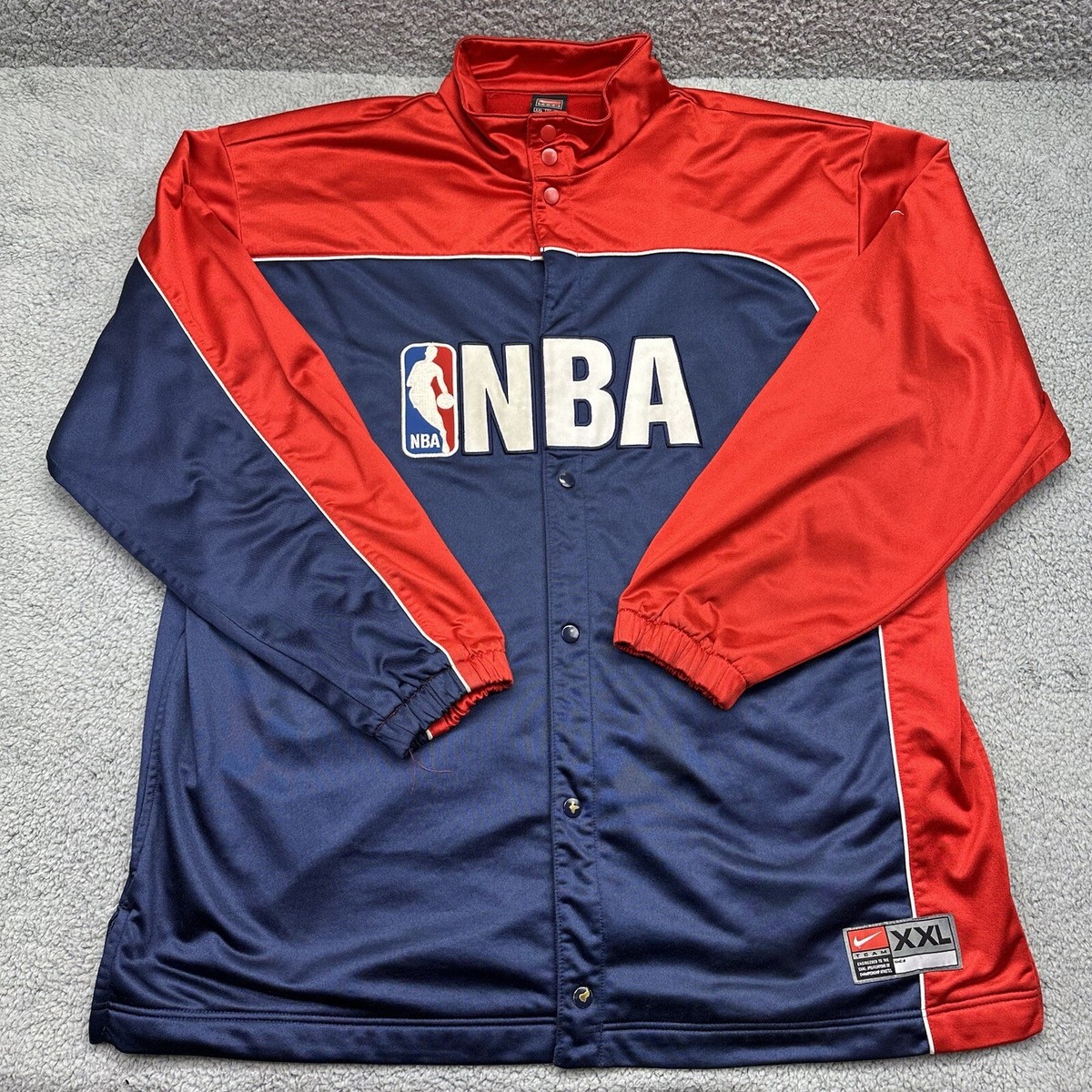 Nike Team Vintage 90s Mens 2XL NBA Warm Up Jacket HO-03-BLM Snap