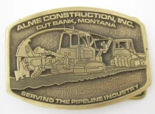 2002 New Alme Const. Cut Bank Mont Paver Buckle (X19) 16th Ed  