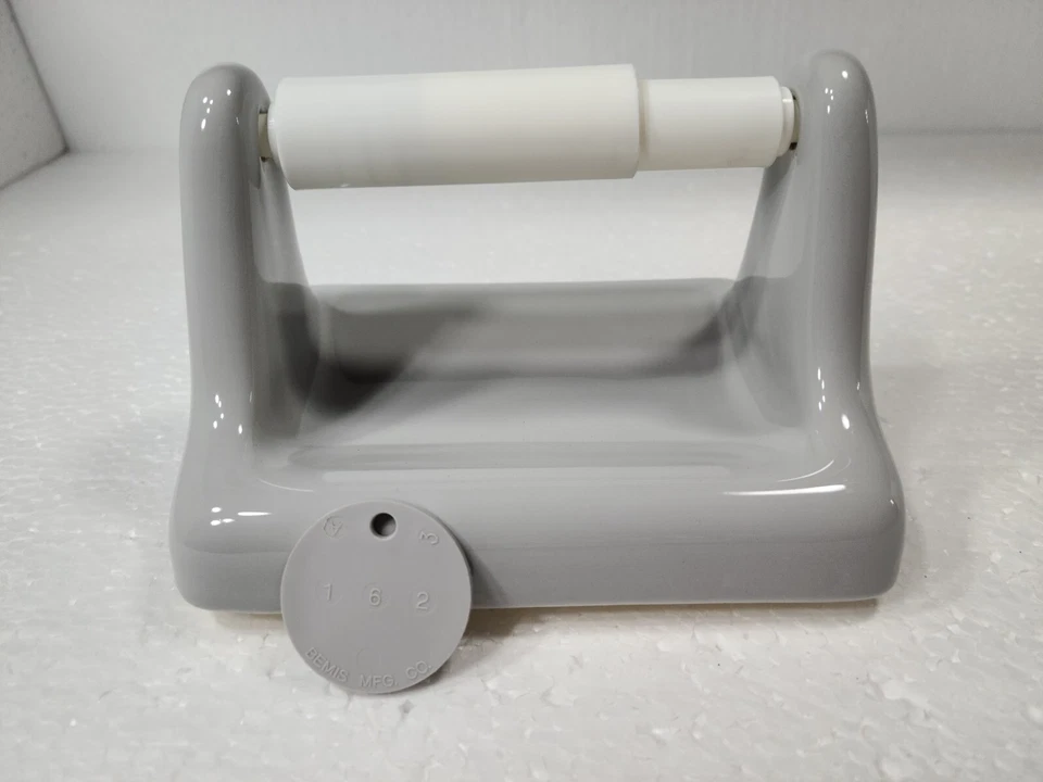 Papel higiénico con soporte TP de cerámica plateada color gris 162 gris mediados de siglo moderno Foto 3 de 4