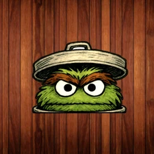 Oscar The Grouch Trash Peek-a-boo 7x5 inch Vinyl Graphic Decal Sticker