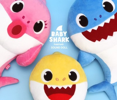 Pinkfong Shark Sound Doll Korean HANGUL Version For Baby/&Kids Yellow