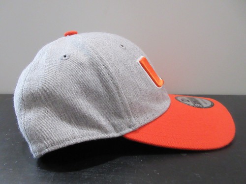 Miami Hurricanes Hat Cap Strap Back Gray Orange College Football New Era Mens - Picture 4 of 8