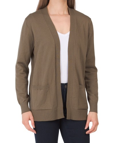 Verve Ami Ribbed Trim Open Cardigan 