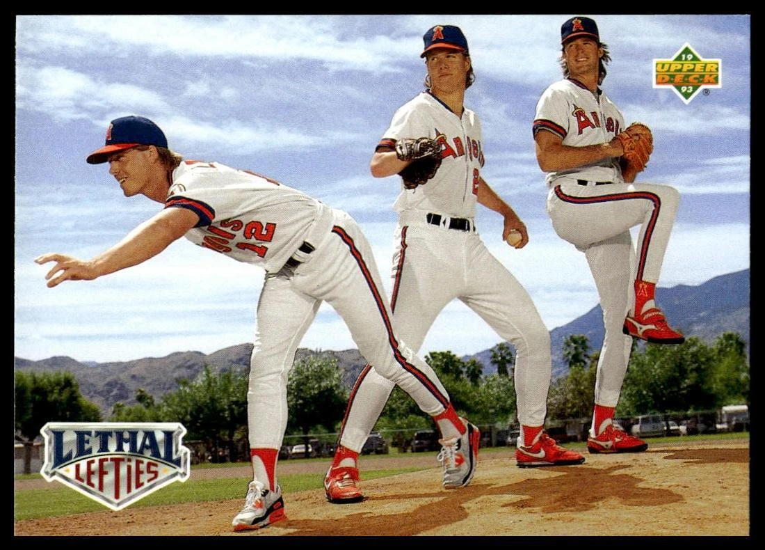 1993 Upper Deck #53 Lethal Lefties (Mark Langston / Jim Abbott / Chuck Finley)