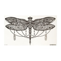 2 X Xl Libellen Tattoo - Ketten Und Federn - Temporary Body Tattoo - BC023 (2)