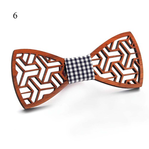 Men's Wooden Bow Tie Wedding Party Wood Bowtie Gift Adjustable Necktie Formal - Picture 66 of 67