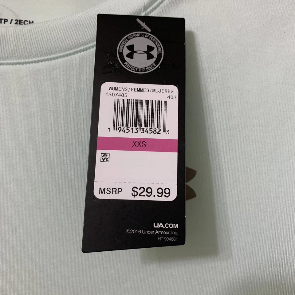 Under Armour HeatGear - Loose - Crew Long Sleeve Baselayer - LT Green - Size XXS - Image 4 of 4