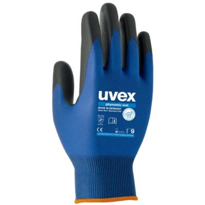 uvex Arbeitshandschuh phynomic wet, Gr. 08, blau/anthrazit 10 Paar