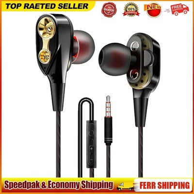 Wired Earbuds with Mic - with Deep Bass In-Ear Headset for Sports Running