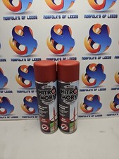 2 x Nitomors Red Oxide Primer Car Spray Paint Acrylic Aerosol Plastic Wood 500ml