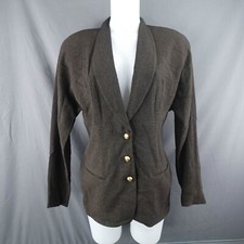 Tahari Womens Blazer Jacket 10 Brown Corpcore Minimalist Quiet Luxury Academia