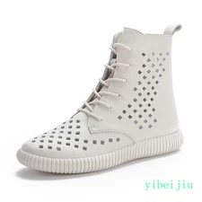 Womens High Top Ankle Boots Hole Hollow Out Sneakers Plimsolls Casual Shoes Lady