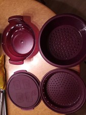 Tupperware - Dampfgarer / Micro-Combi Gourmet Lila, 101° Microgourmet Kochbuch