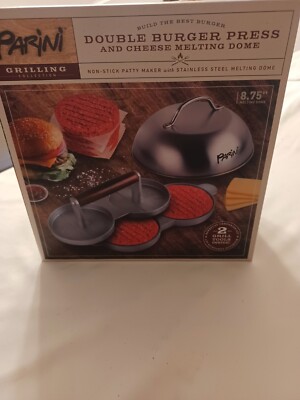 PARINI DOUBLE BURGER PRESS AND CHEESE MELTING DOME