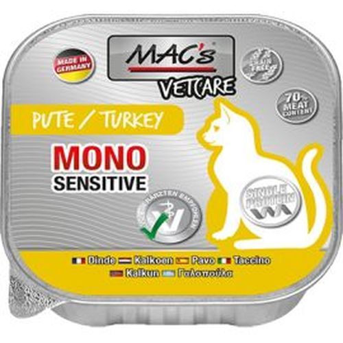 Mac's Mono Sensitive Hundefutter Pute Mit Süßkartoffel – 6 X 800 G, Getreidefrei Für Allergische Hunde